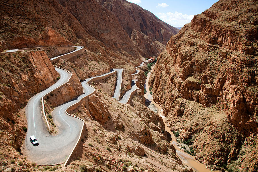  Serpentine road in in the Dades Gorges